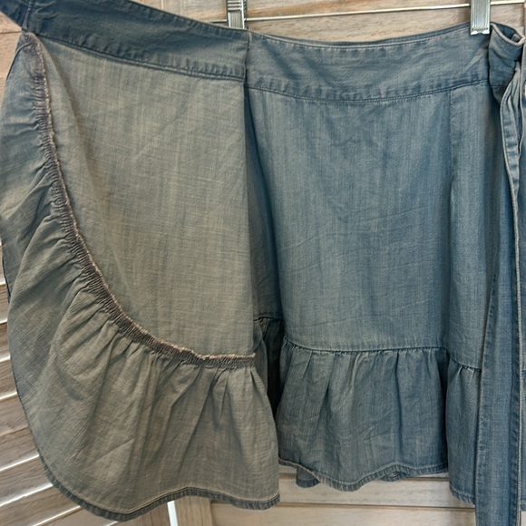 NWOT GAP Mini Wrap Skirt w/Pockets, Medium Indigo, Tencel & Cotton, size XS. - Picture 5 of 13